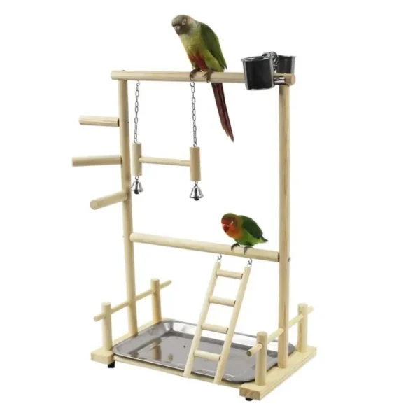 Parrot Playground Stand With Metal Feeder