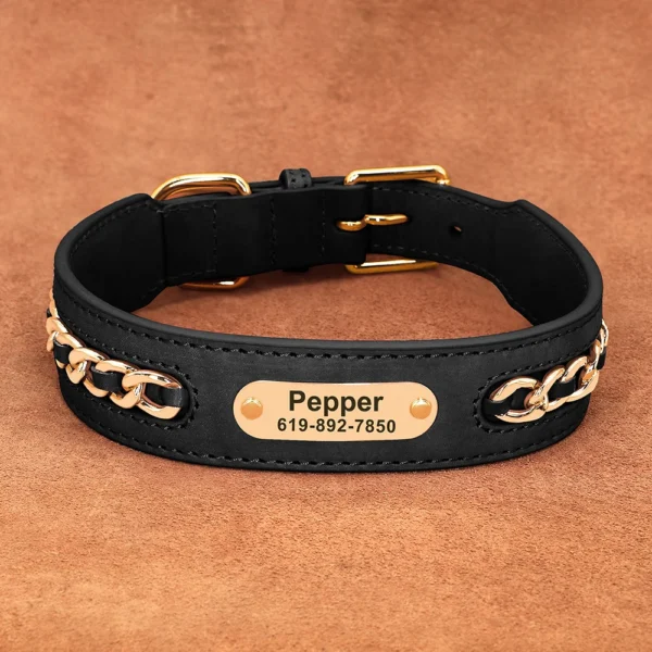 Personalized Leather Dog Collar Nameplate