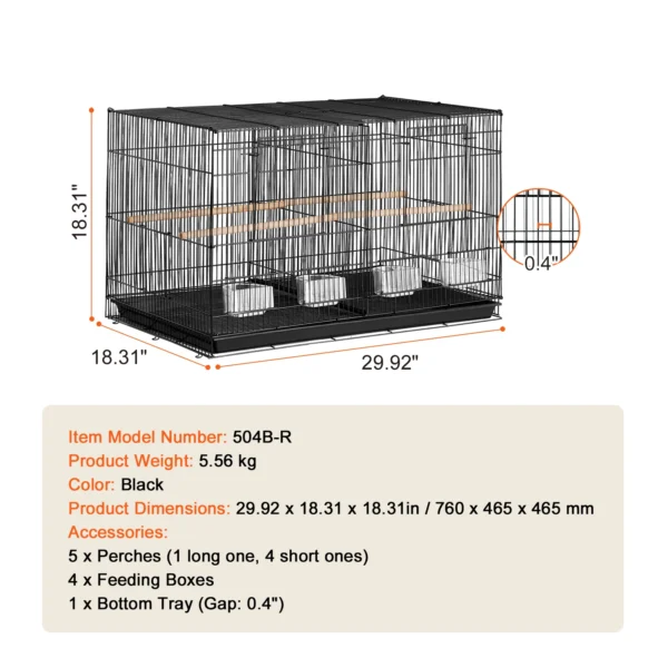Bird Cage Stackable Divided