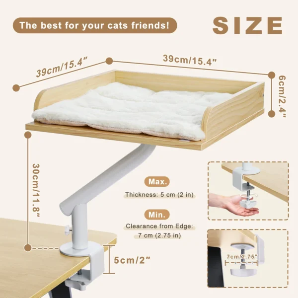 Adjustable Cat Basket Desk Bed